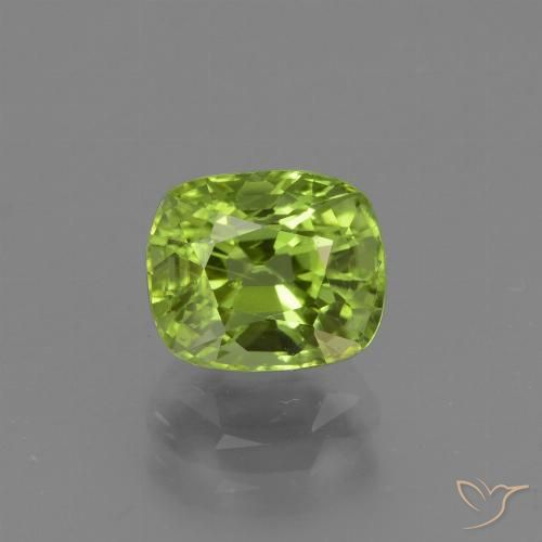 2.09ct Naturel Vert éclatant Péridot, Coussin, VS
