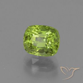 Péridot Vert éclatant naturelle Coussin, 2.09 ct, VS