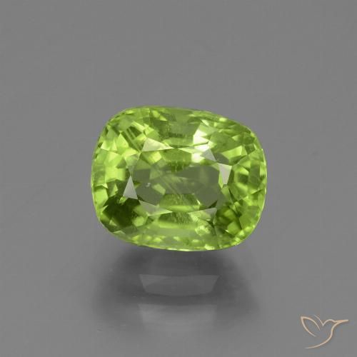 2.37ct Naturel Vert jaunâtre Péridot, Coussin, VS-SI