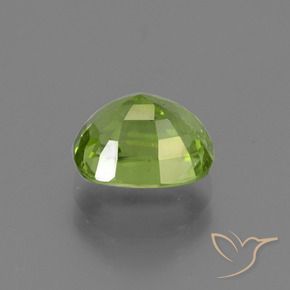 Péridot Vert jaunâtre naturelle Coussin, 2.37 ct, VS-SI
