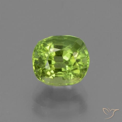 2.27ct Naturel Vert moyen Péridot, Coussin, VS