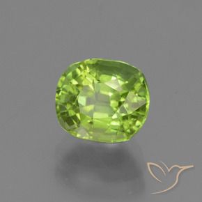 Péridot Vert moyen naturelle Coussin, 2.27 ct, VS
