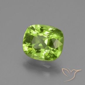Péridot Vert moyen naturelle Coussin, 1.98 ct, VS