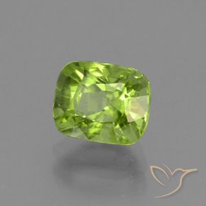 Péridot Vert moyen naturelle Coussin, 2.13 ct, VS-SI