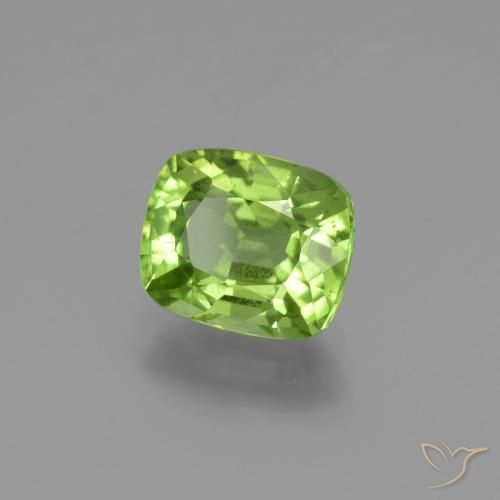 Péridot Vert moyen naturelle Coussin, 2.16 ct, VS