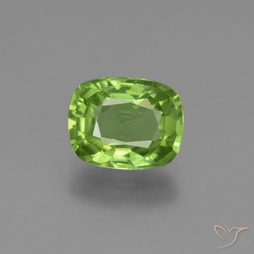 2.25ct Naturel Vert éclatant Péridot, Coussin, VS
