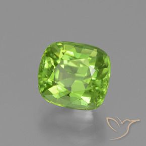 Péridot Vert moyen naturelle Coussin, 2.30 ct, VS