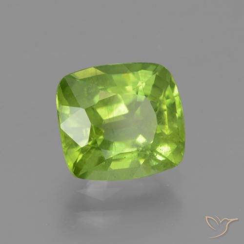 Péridot Vert moyen naturelle Coussin, 2.25 ct, VS