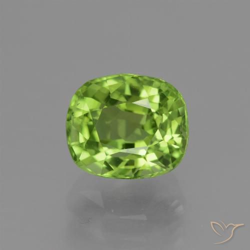 2.30ct Naturel Vert éclatant Péridot, Coussin, VVS-VS