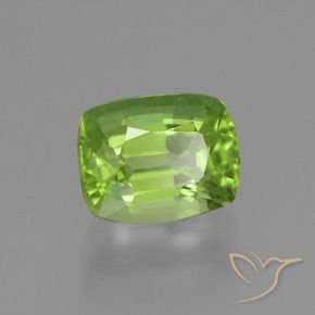 Péridot Vert moyen naturelle Coussin, 2.13 ct, VS
