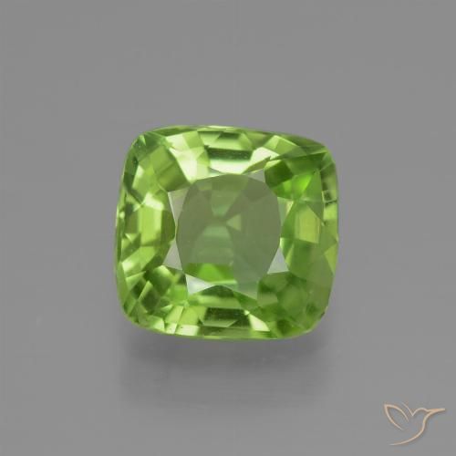 2.12ct Naturel Vert éclatant Péridot, Coussin, VS