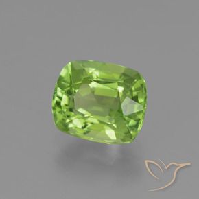 Péridot Vert moyen naturelle Coussin, 2.29 ct, VS