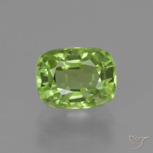 2.07ct Naturel Vert éclatant Péridot, Coussin, VS