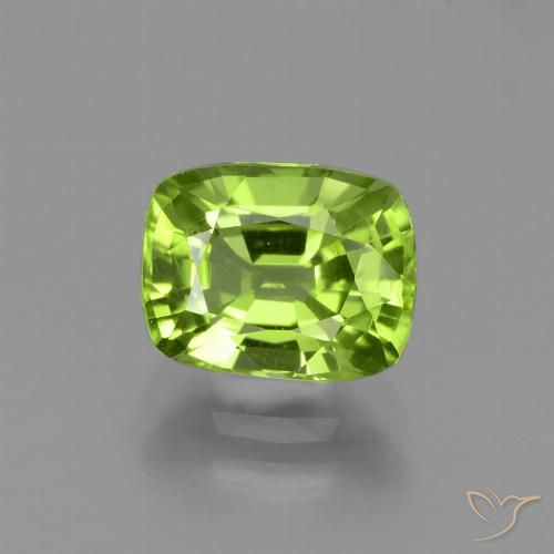2.21ct Naturel Vert éclatant Péridot, Coussin, VS