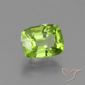 Péridot Vert éclatant naturelle Coussin, 2.21 ct, VS