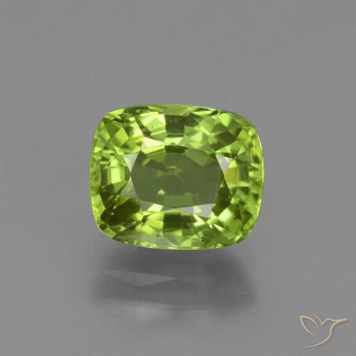 2.50ct Naturel Vert moyen Péridot, Coussin, VVS-VS