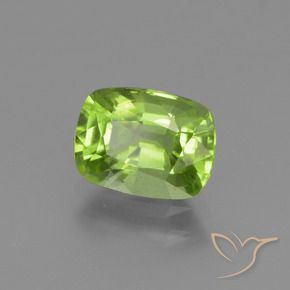 Péridot Vert moyen naturelle Coussin, 1.89 ct, VS