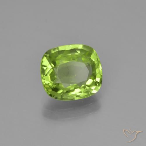 Péridot Vert moyen naturelle Coussin, 2.10 ct, VS