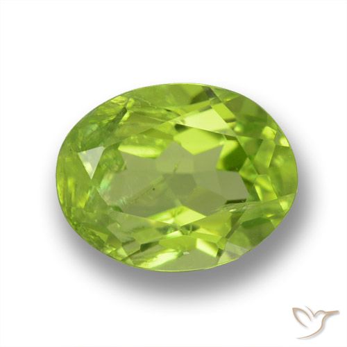 Péridot vert naturelle coupe ovale, 1,64 ct, VS