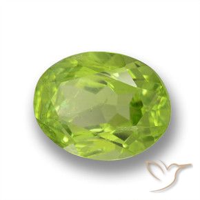 Péridot vert naturelle coupe ovale, 1,64 ct, VS