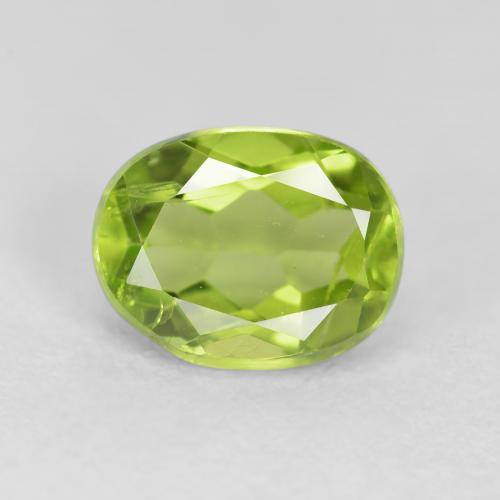1.36ct Naturel Vert jaunâtre Péridot, ovale, VS