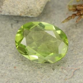 Péridot vert naturelle coupe ovale, 1,20 ct, VS