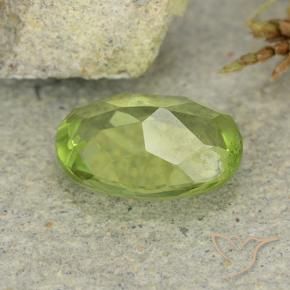 Péridot vert naturelle coupe ovale, 1,20 ct, VS