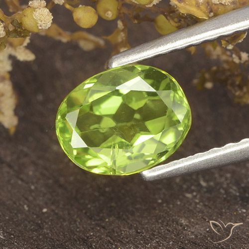 1.18ct Naturel Vert jaunâtre vif Péridot, ovale, VS