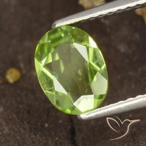 Péridot Vert moyen naturelle ovale, 1.16 ct, VS