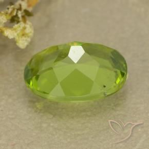 Péridot Vert moyen naturelle ovale, 1.37 ct, VS