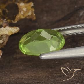 Péridot Vert moyen naturelle ovale, 1.31 ct, VS
