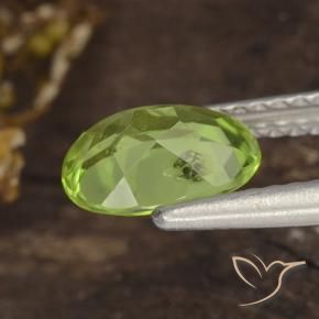 Péridot Vert moyen-léger naturelle ovale, 1.20 ct, VS