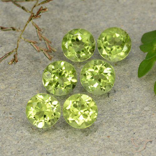 Achetez naturel 3,11ct vert péridot gems, coupe roude, en provenance chine chez gemselect. en stock, livraison internationale!