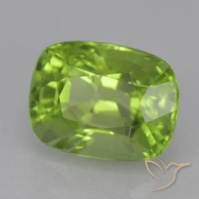 Péridot Vert éclatant naturelle Coussin, 2.09 ct, VVS-VS