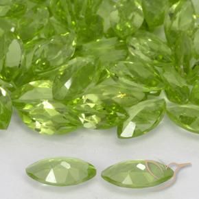Péridot Vert éclatant naturelle Marquise, 0.36 ct, VVS-VS