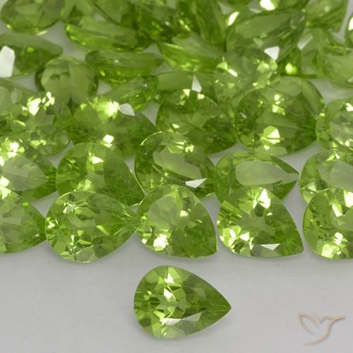 1.08ct Naturel Vert jaunâtre Péridot, En forme de poire, VS