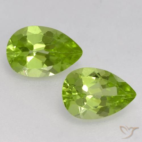 0.85ctw Naturel Vert éclatant Péridot, En forme de poire, VVS-VS