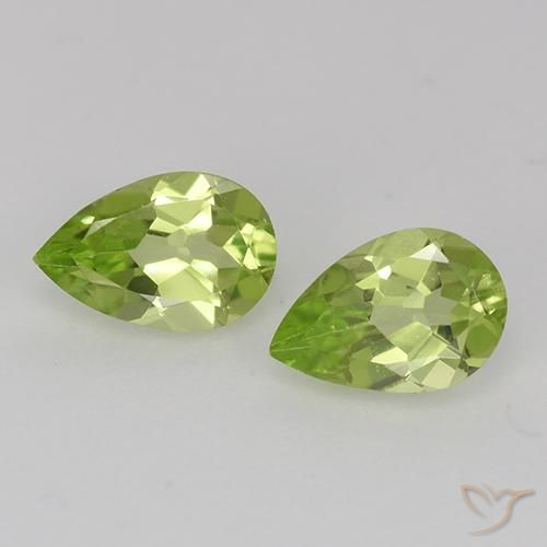 0.83ctw Naturel Vert vif et léger Péridot, En forme de poire, VVS-VS