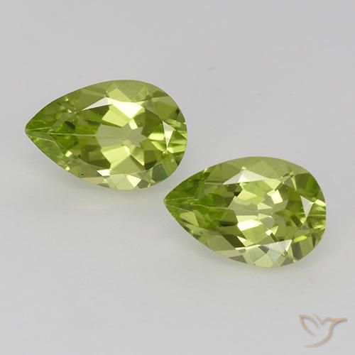 0.92ctw Naturel Vert vif et léger Péridot, En forme de poire, VVS-VS