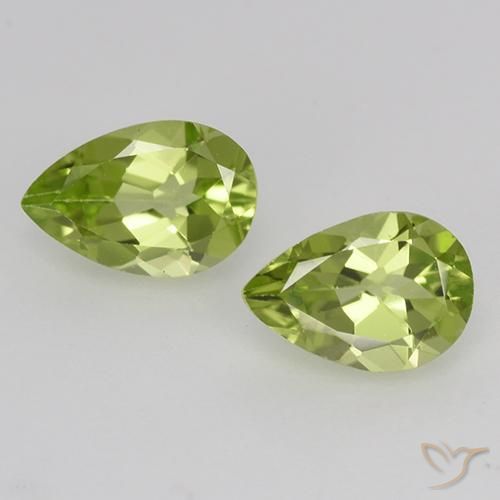 0.94ctw Naturel Vert clair Péridot, En forme de poire, VVS-VS