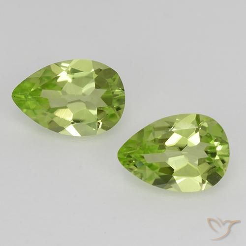 0.75ctw Naturel Vert vif et léger Péridot, En forme de poire, VVS-VS