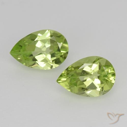 0.90ctw Naturel Vert vif et léger Péridot, En forme de poire, VVS-VS