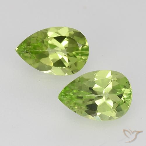 0.93ctw Naturel Vert vif et léger Péridot, En forme de poire, VVS-VS
