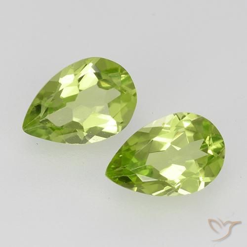 0.80ctw Naturel Vert vif et léger Péridot, En forme de poire, VVS-VS