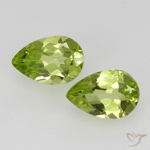 0.87ctw Naturel Vert moyen Péridot, En forme de poire, VVS-VS