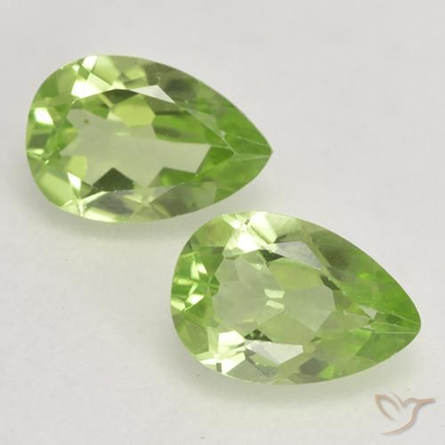 0.89ctw Naturel Vert vif et léger Péridot, En forme de poire, VVS-VS