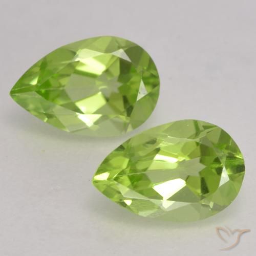 0.84ctw Naturel Vert vif et léger Péridot, En forme de poire, VVS-VS