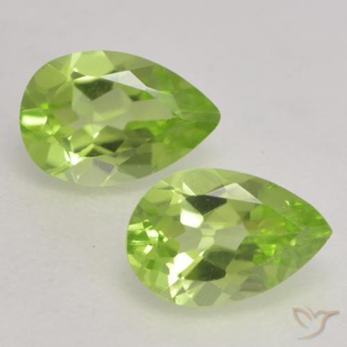 0.84ctw Naturel Vert vif et léger Péridot, En forme de poire, VVS-VS