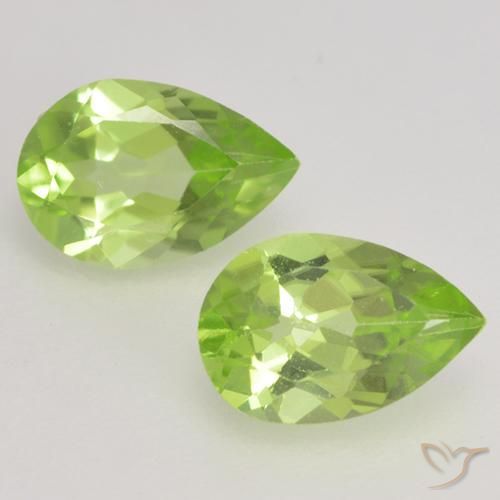 0.86ctw Naturel Vert vif et léger Péridot, En forme de poire, VVS-VS