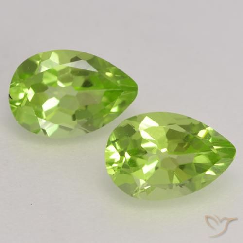 0.94ctw Naturel Vert éclatant Péridot, En forme de poire, VVS-VS